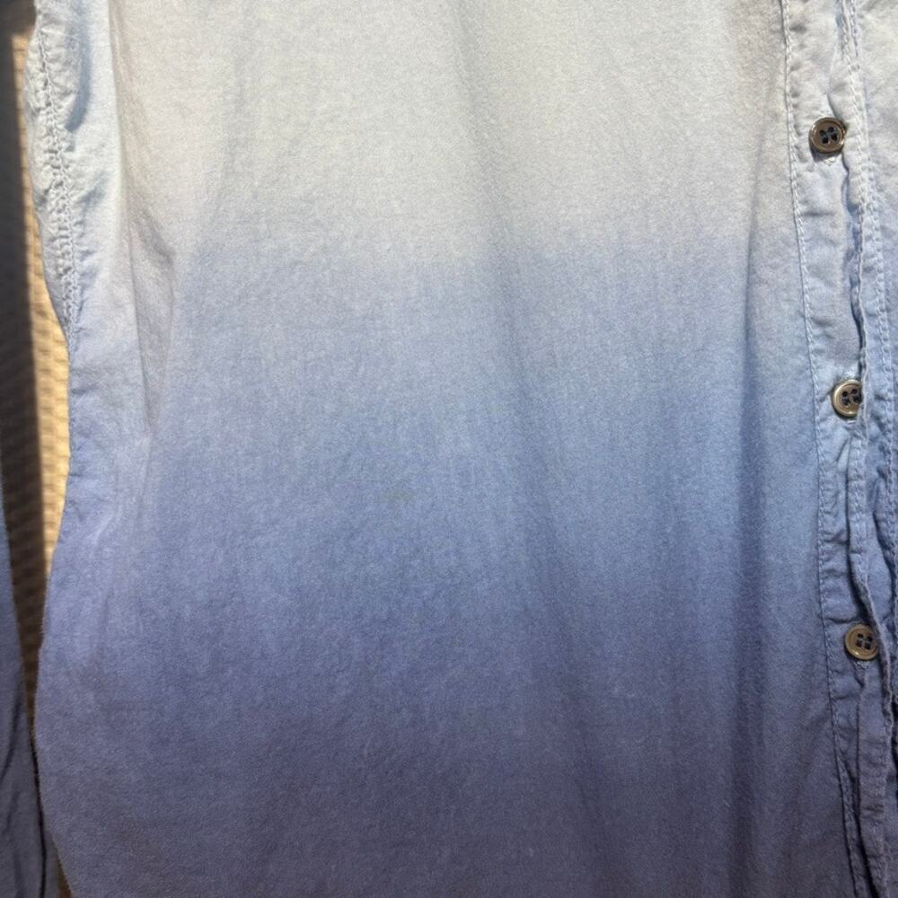 Xirena Beau Ombre Dip Dye Button Down Shirt XS Blue Grey Cotton Coastal - Picture 4 of 10
